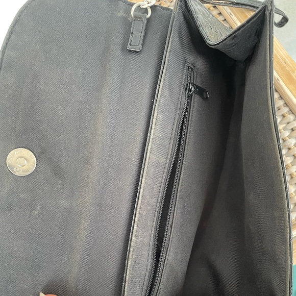 Black croc clutch handbag - Picture 2 of 3